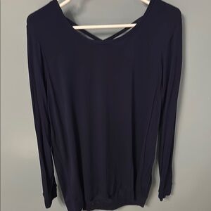 Women's Navy Long Sleeve Top